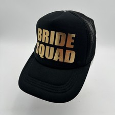 Bride Squad Trucker Hat Black  Gold Mesh Back Snapback Cap Bachelorette Party