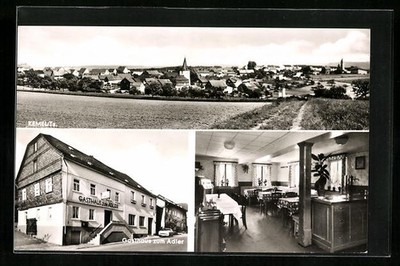 Kemel/Ts., postcard, Gasthaus zum Adler, panorama 