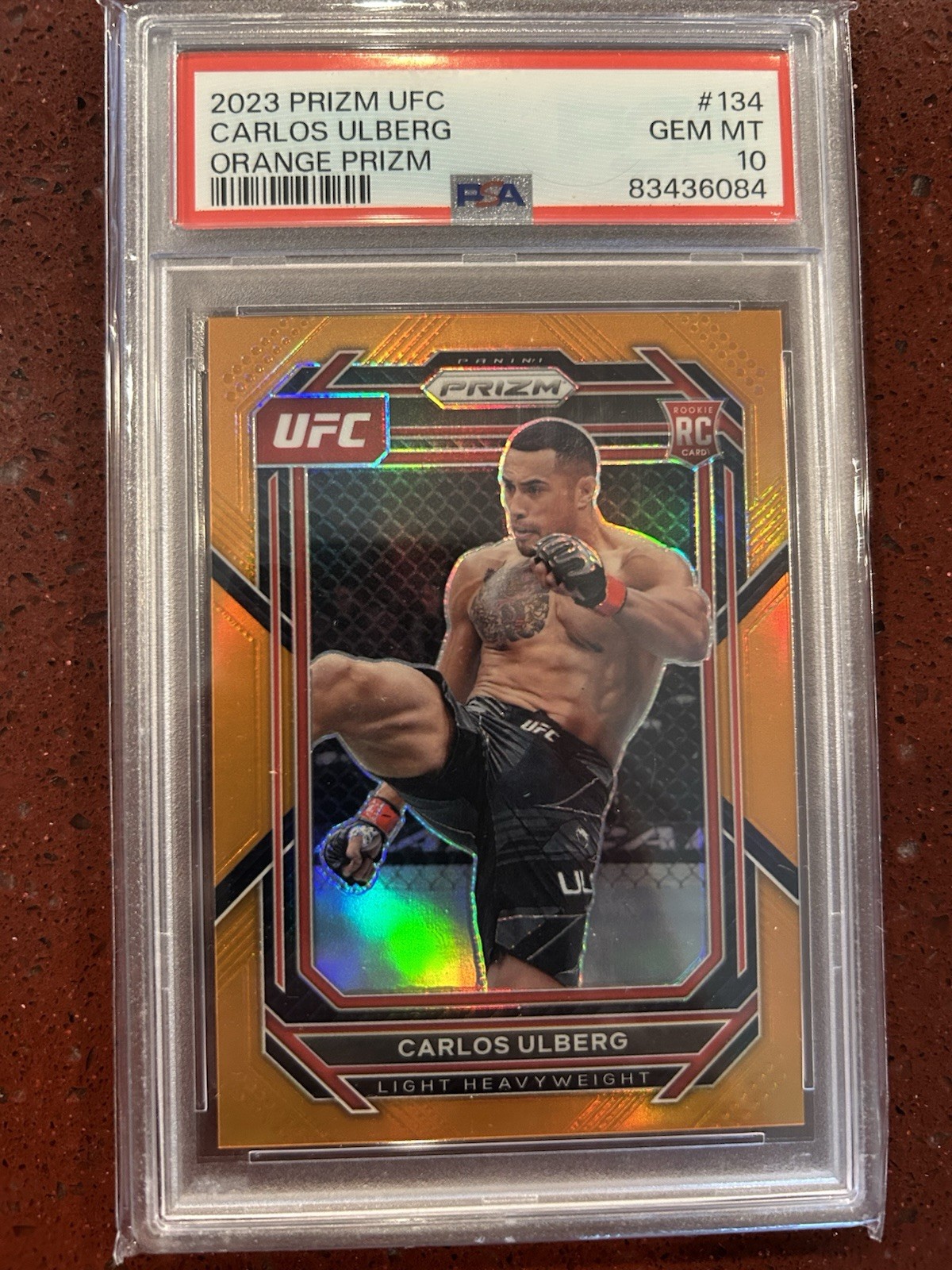 2023 Panini Prizm UFC Orange Prizm /99 Carlos Ulberg #134 Rookie RC