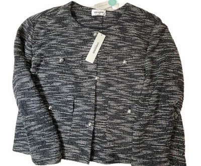 Vigoss Women's Black and White Textured Jacket Size 1X