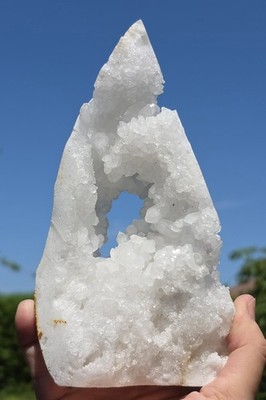 Schneequarz Kristall Höhlenschnitzerei 970g Sparkling Druzy Natur 