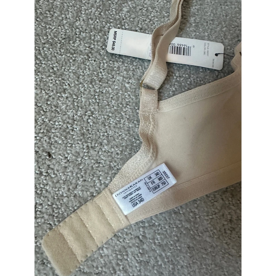 DONNA KARAN 34D Nude Comfort Full Coverage Unlined Underwire Bra NEW MSRP 48.00 - Image 4 of 4