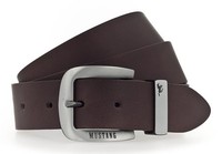 Mustang Leather Belt W110 GüRtel Darkbrown Dunkelbraun Neu