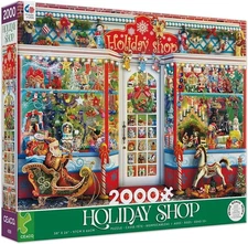 Holiday Shop 2000 Piece Jigsaw Puzzle Christmas Store Shopping Scene Large Art