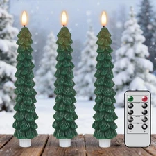 Flameless Christmas Tree Candles, Christmas Tree Candles Battery Operated wit...