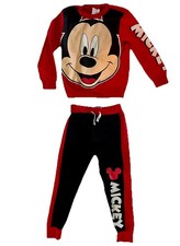 Disney Mickey Mouse Boys Red/Black Long Sleeve Sweatshirt Jogger Set Size 5