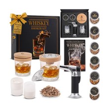 Whiskey Smoker Kit with Torch – 6 Wood Chip Flavors & 2 Glasses... FAST US