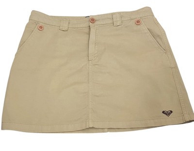 Y2K Roxy Quiksilver Beige Minirock Größe 12 Sommer Urlaub 