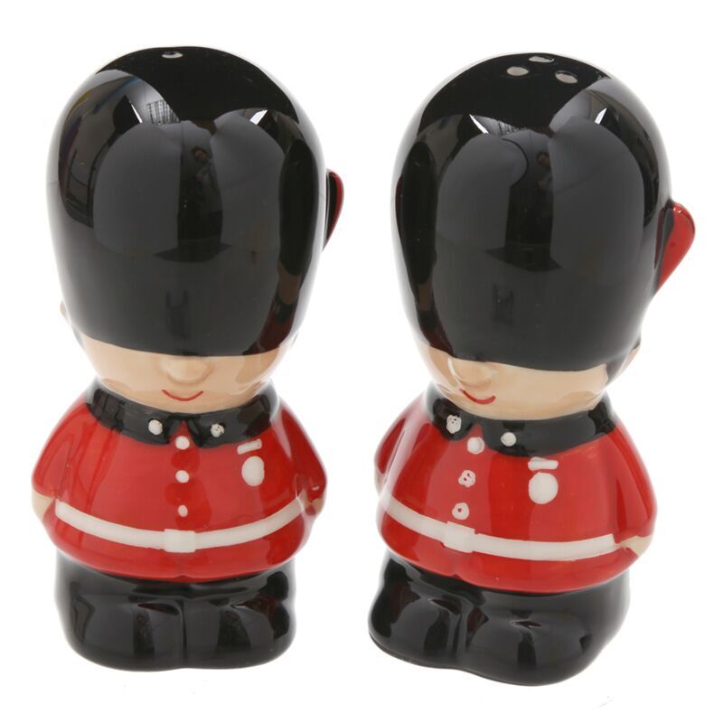 Novelty Guardsman Salt & Pepper Shaker - Cellar Pots Porcelain Cruet Ceramic Set