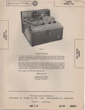 1951 AMPRO 730 TAPE RECORDER SERVICE MANUAL SCHEMATIC PHOTOFACT DIAGRAM REPAIR