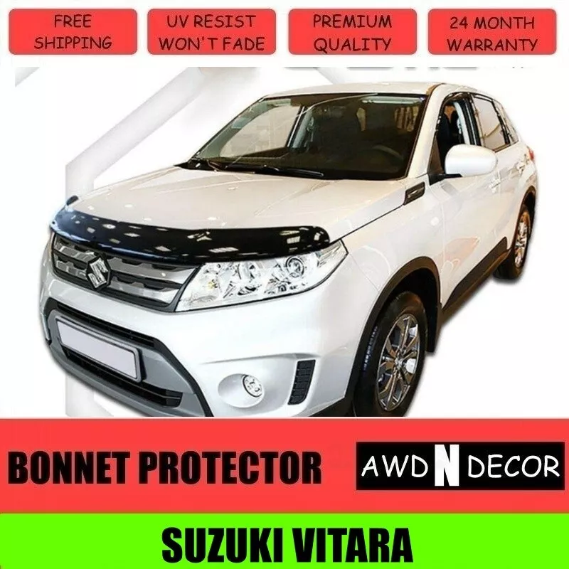 Bonnet Protector suits Suzuki Vitara 2015 2023 Tinted Black Stone Chip Guard