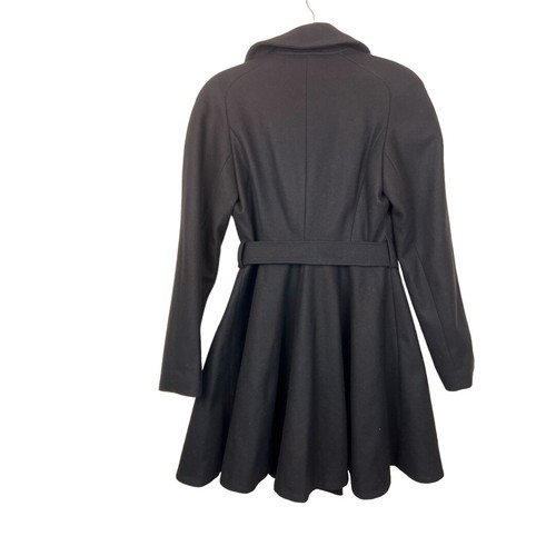 TED BAKER ALBINE WOOL TRENCH COAT Black Sz 2 - Picture 5 of 19