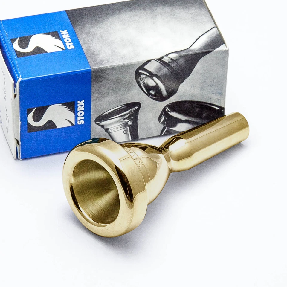 Boquilla trombón cigüeña oro 24K caña grande, BT4S peso ligero sinfónico ¡NUEVA! Foto 2 de 4