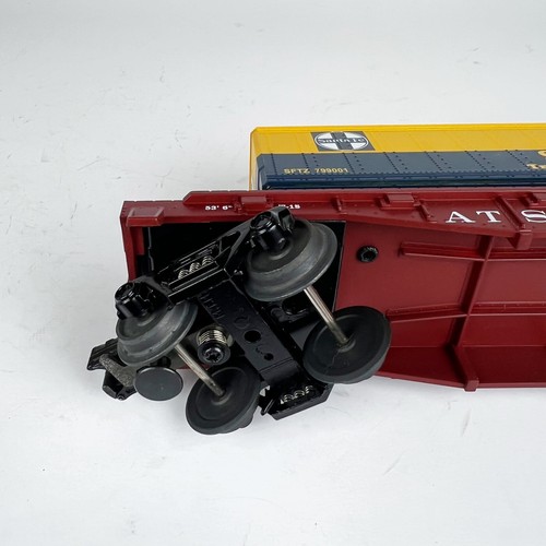 MTH O Gauge Rail King Santa Fe Flat Car w/ Trailer 30-7679 - Picture 8 of 12