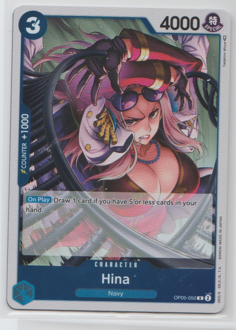 One Piece Card Game - 4x Hina - Rare - OP05-050 - NM - Blue