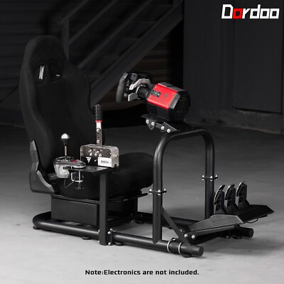 Dardoo Racing Simulator Cockpit Stand mit Schwarzem Sitz Fit Logitech G29 G920