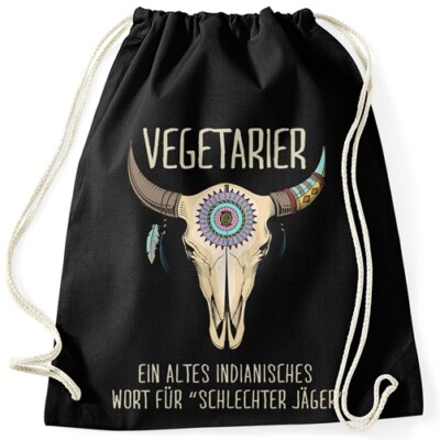Gym Bag With Saying Funny Vegetarian An Old Native American Proverb For