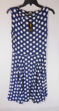 Style by Shez Navy Blue w/White Dots Sleeveless Dress Size 2X