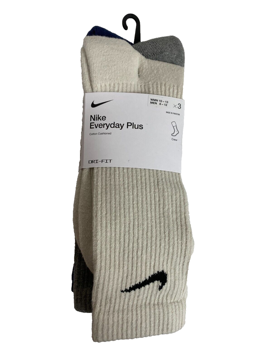 Nike Crew Socks SX6888-965- Multi-Color 3 Pack Dri-FIT Socks Size