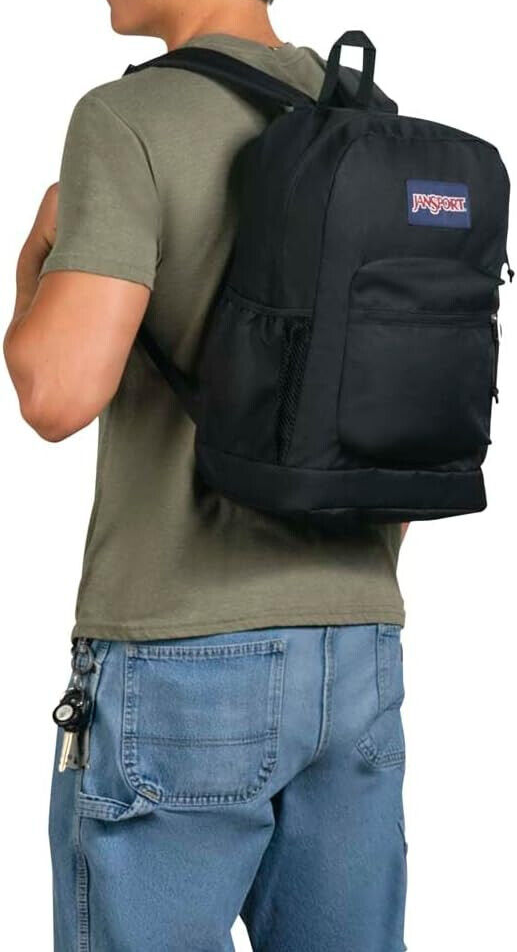 JanSport Black Cross Town Plus Laptop Unisex Backpack
