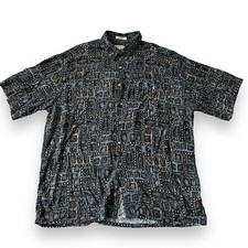 Pierre Cardin Button Down Tropical Shirt Size XL Hawaiian Pineapple Fish Boat