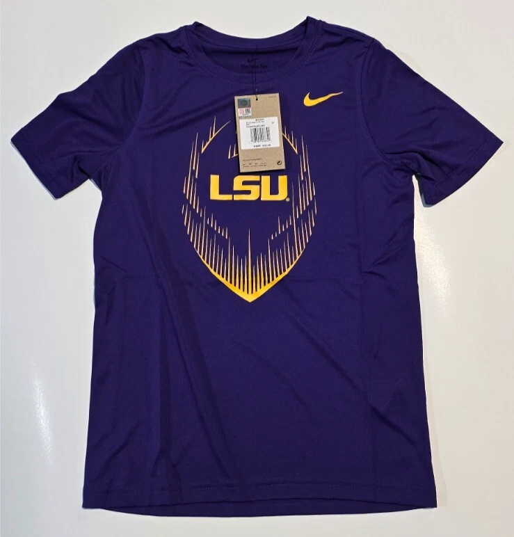Boys Nike DriFit LSU Tigers Legend Football Licensed T-Shirt Louisiana State Uni - Image 2 of 2