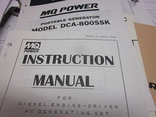 Multiquip DCA-800SSK Portable Generator Instructions & Parts Manual