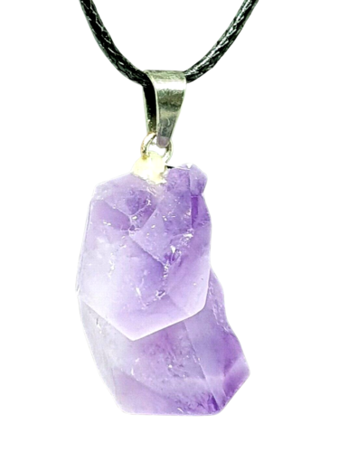 Raw Amethyst Crystal Necklace Pendant Freeform Natural Small Gemstone Spiritual - Picture 3 of 15