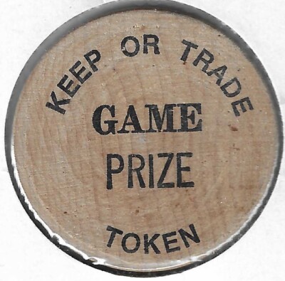Game Prize Token, Keep or Trade, Buffalo Wooden Nickel