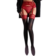 Sexy Oily Shiny High Waist Garter StockingsSuspender Pantyhose Nightwear Tights