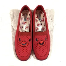 Red Hat Society Red Grasshoppers By Keds Slip-on low Wedge Shoes Size 8 M