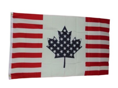 3'x5' Canada Flag With USA America Stars and Stripes