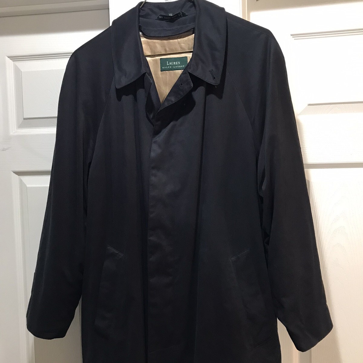Lauren Ralph Lauren Mens Size 40R Black Trench Coat Jacket Lauren Ralph Lauren Mens Size 40R Black Trench Coat Jacket