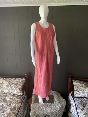 Talbots 100% Linen Apricot Long Maxi Dress Womens Size 14 Floor Length  Lagenlook | eBay