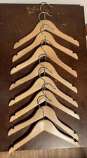 WOODEN HANGERS, BABY/TODDLERS/CHILD/YOUTH SIZE, NATURAL COLOR, SET OF 8