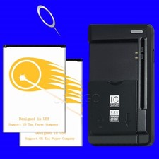 2x 2300mAh Grade A Battery Universal Charger  SIM Pin for Alcatel Verso 5044C