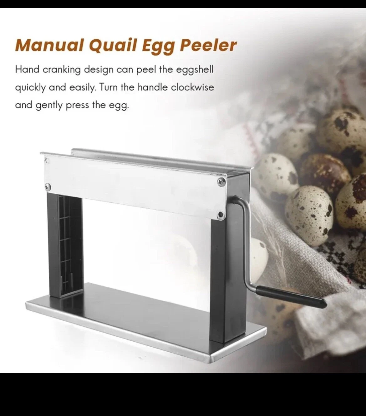 Egg Huller Manual Household Portable Hand Roll Quail Egg Peeler Manual Quail Eg