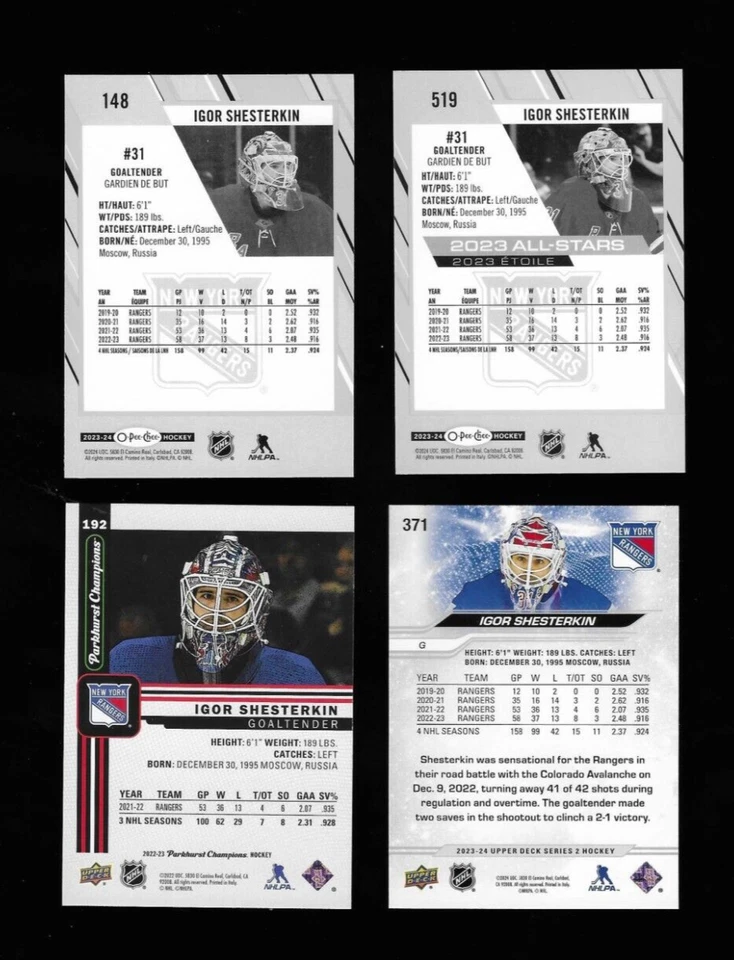 IGOR SHESTERKIN 2023-24 UPPER DECK O-PEE-CHEE 148 all star HI # 519 CHAMPIONS - Image 2 of 2