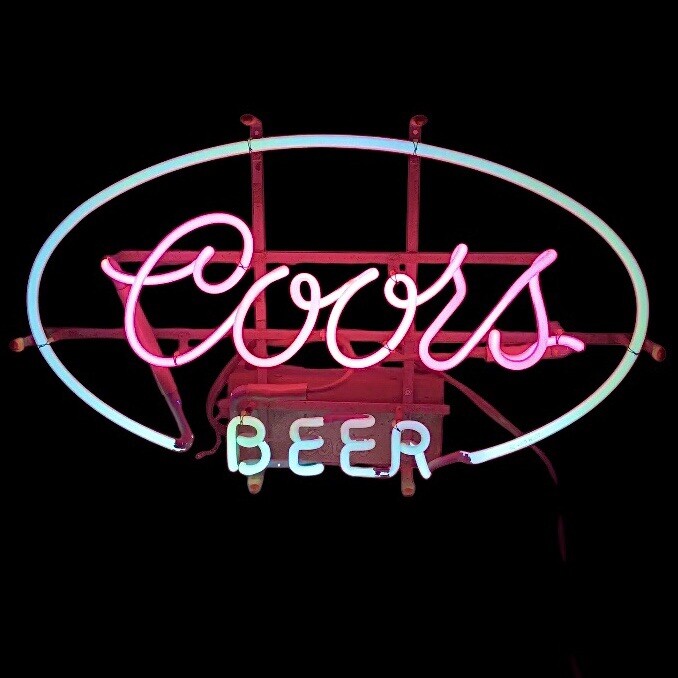 COORS BEER NEON SIGN 1950's - 🔥 Rare Glass Bar Lamp Light