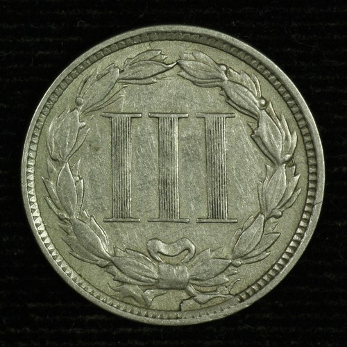 Three Cent Nickel. 1874 Extra Fine. Lot # 9049-90-025 - Picture 2 of 2