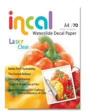  Incal Waterslide Decal Paper- Laser Clear / A4 size 210x297mm / 70pcs