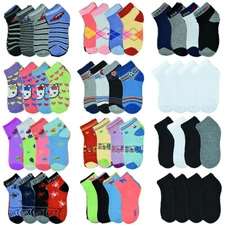 Lot 12 Pairs Kids Baby Toddler Boy Girl Ankle Crew Socks Cotton Casual Size 0-8