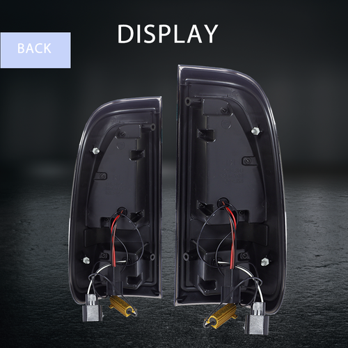 Tail Lights for 1997-2003 Ford F150 99-07 F250 F350 Black LED Tube Brake Lamps - Picture 7 of 9