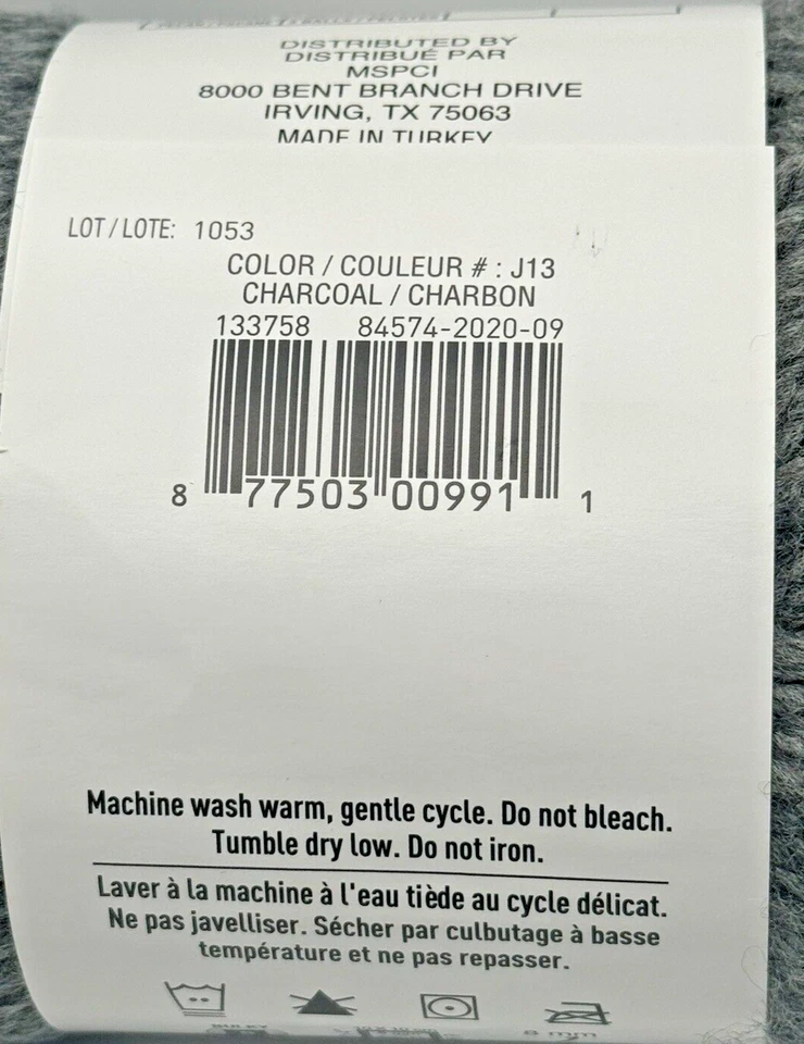 Charisma Loops & Threads CHARCOAL Dark Grey Yarn Acrylic Lot 1053 3.5 oz 109 yds - Image 4 of 4