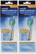 Waterpik Sonic Toothbrush Replacement Head SRRB-3W  Standard Size 6 Count