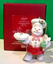 LENOX 2012 SNOWMAN Annual Ornament -- SNOWY BAKER -- -- NEW in BOX