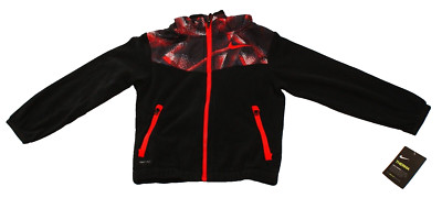 Nike Little Boy's Size 4T  Black Full Zip Fleece Therma Fit Hoodie Jacket Hybrid