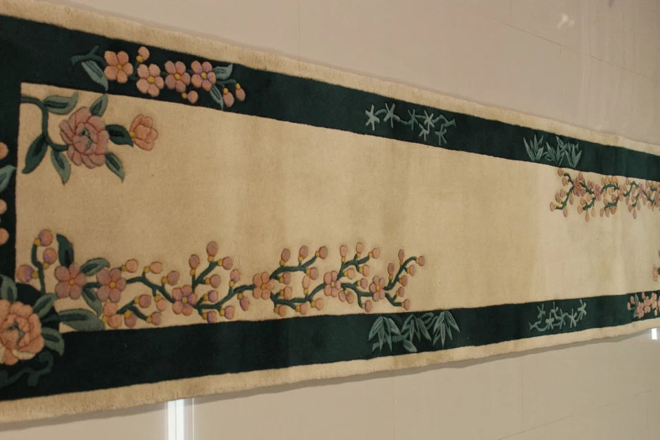 Alfombra Art Deco China Vintage Super Fina 2.3 x 10' 100% Lana 75% DE DESCUENTO ¡GRAN PRECIO! Foto 4 de 4