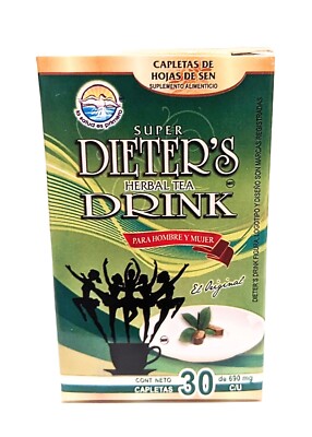 30 Tabs Super Dieter's Herbal Tea Tablets Dietary Supplement Aid Weight Loss