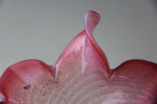 Vintage Cranberry & White Opalescent Swirl Jack in the Pulpit Glass Vase Fenton? - Picture 9 of 20